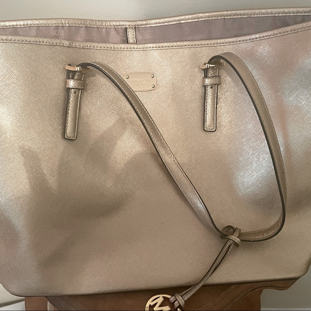 Gold Michael Kors large purse Rose Gold